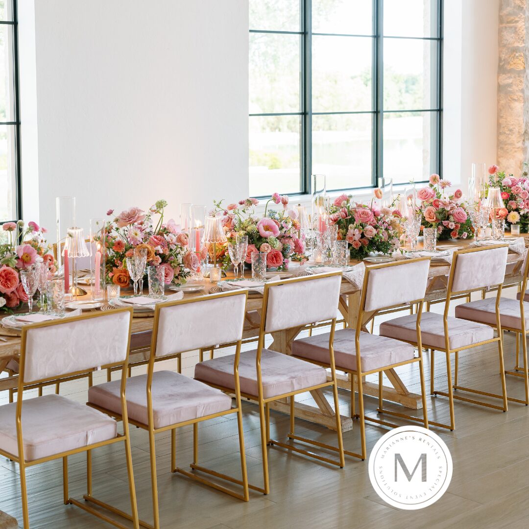 light pink mira chairs